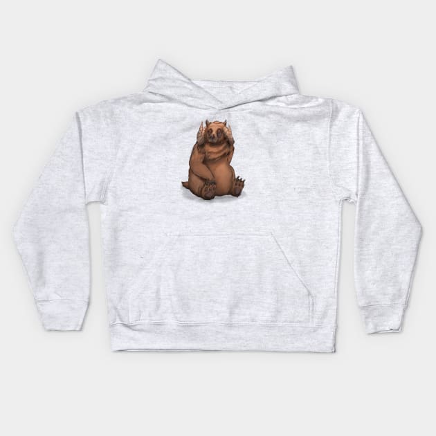 Sad bear Kids Hoodie by RatKingRatz